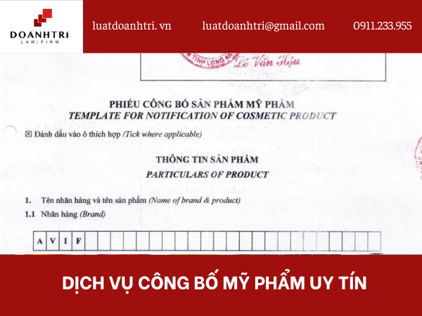 DỊCH VỤ CÔNG BỐ MỸ PHẨM UY TÍN