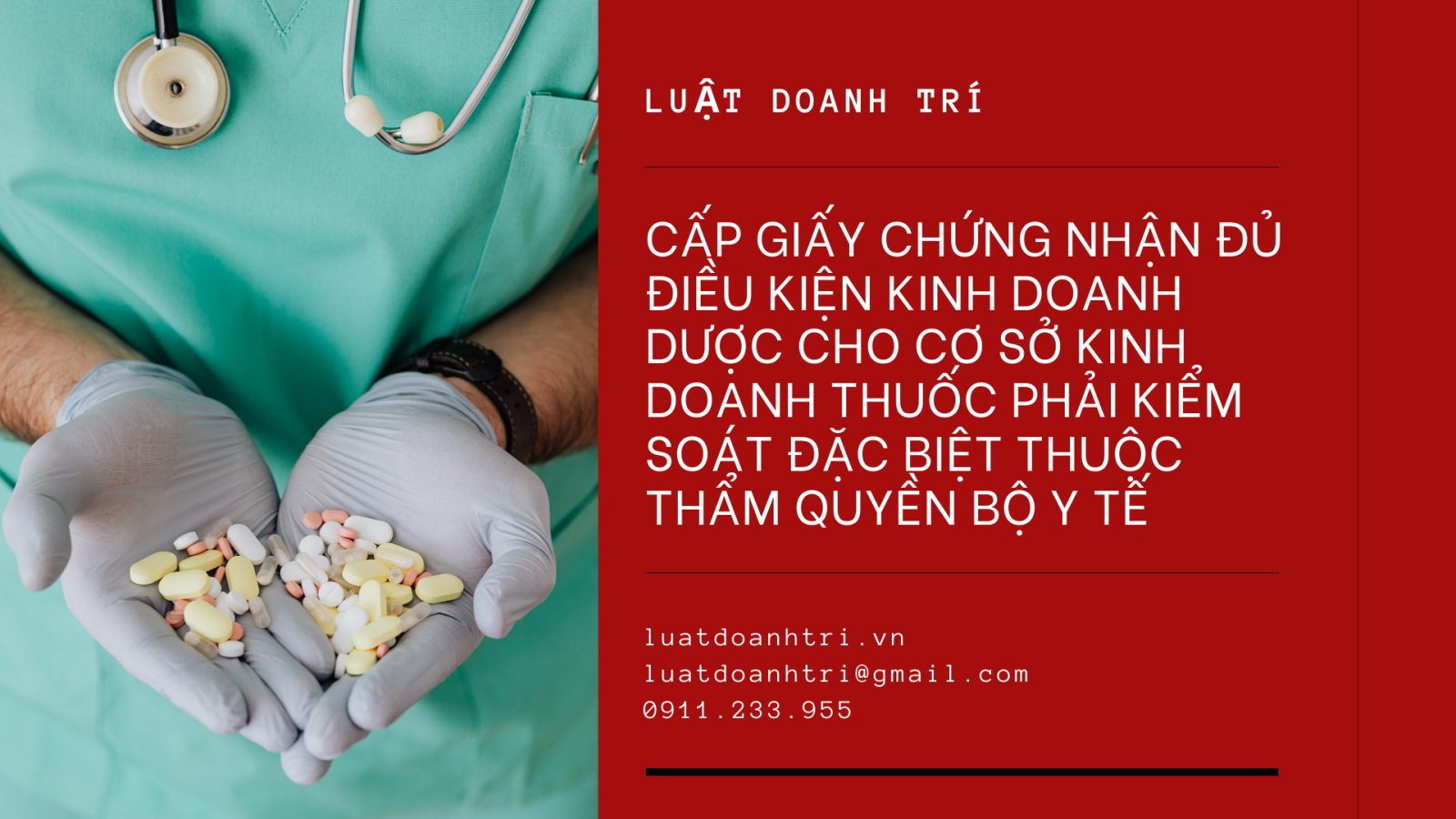  CẤP GIẤY CHỨNG NHẬN ĐỦ ĐIỀU KIỆN KINH DOANH DƯỢC CHO CƠ SỞ KINH DOANH THUỐC PHẢI KIỂM SOÁT ĐẶC BIỆT THUỘC THẨM QUYỀN BYT